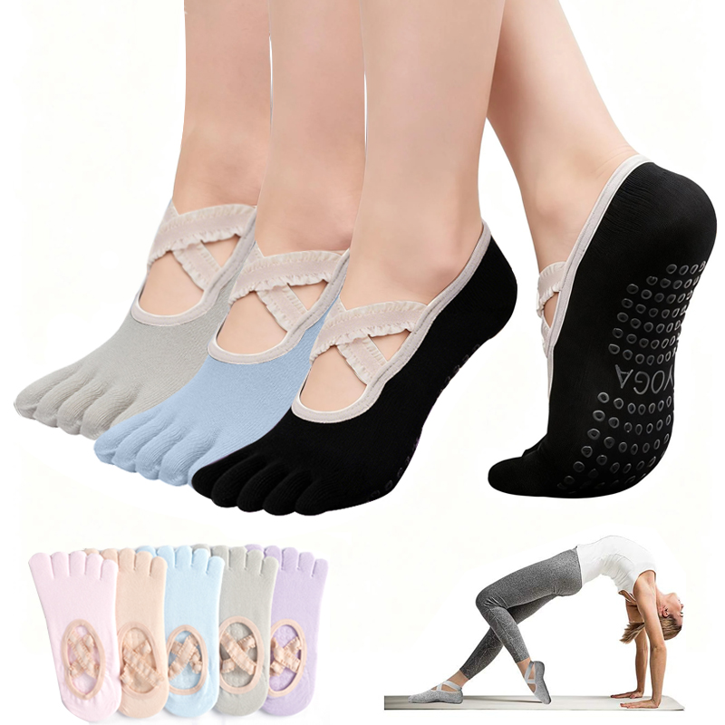 Yoga Fitness Pilates - جوارب بيلاتس نسائية مضادة للانزلاق، جوارب