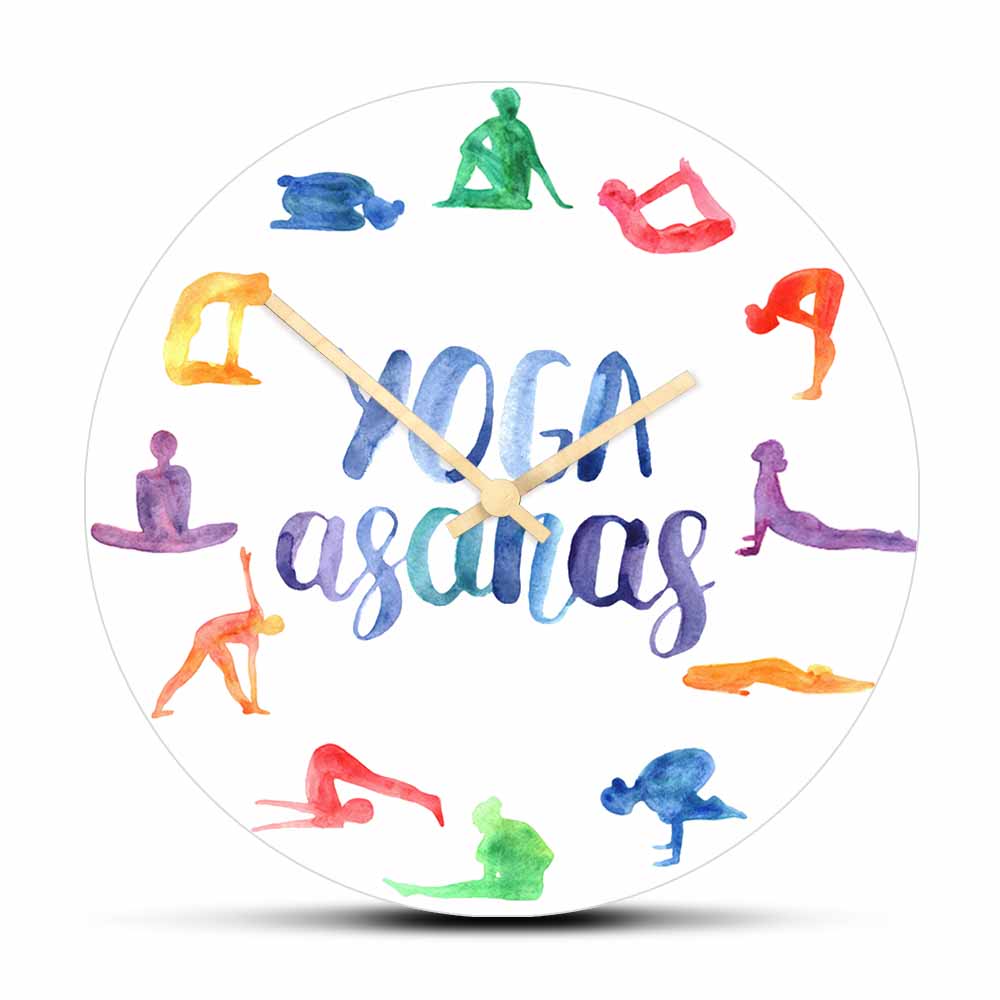 Yoga Fitness Watch - اليوغا Asanas الحديثة تصميم جدار ساعة