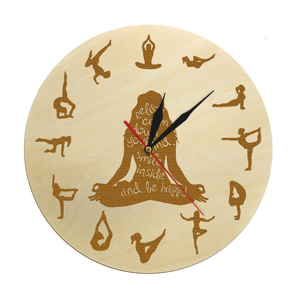اليوغا تشكل خشبية ساعة الحائط  - مراجعة Yoga Fitness Watch وسعره